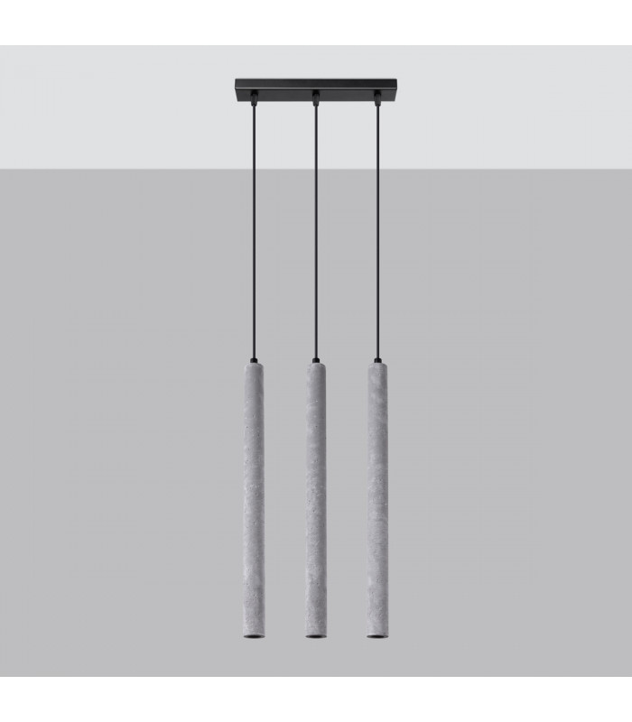 Pastelo Modern Bar Pendant Ceiling Light Concrete 3x G9-2