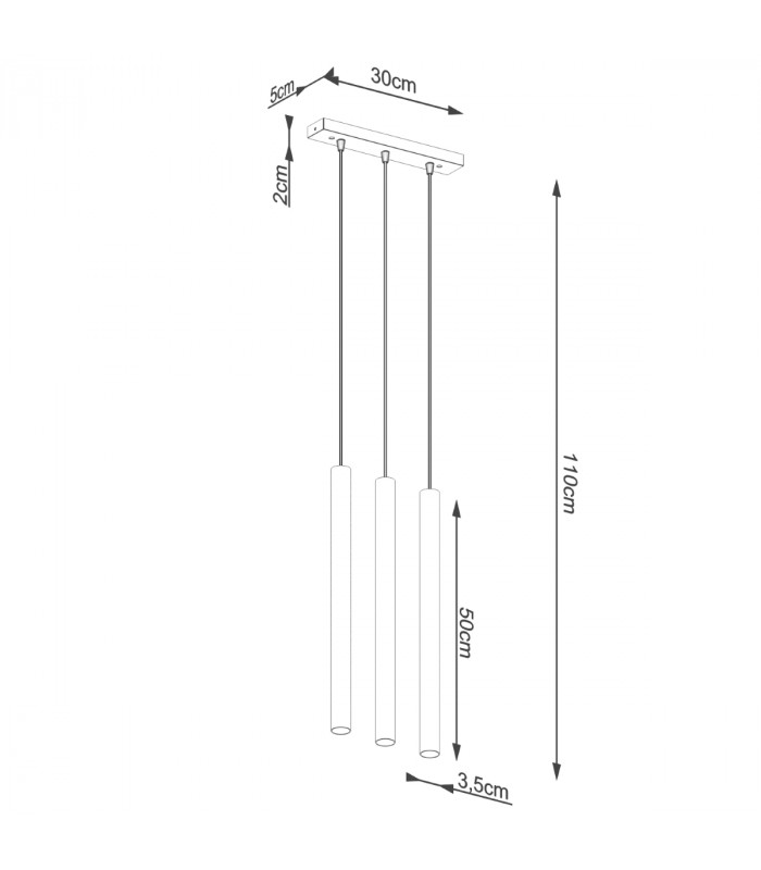 Pastelo Modern Bar Pendant Ceiling Light Concrete 3x G9-5