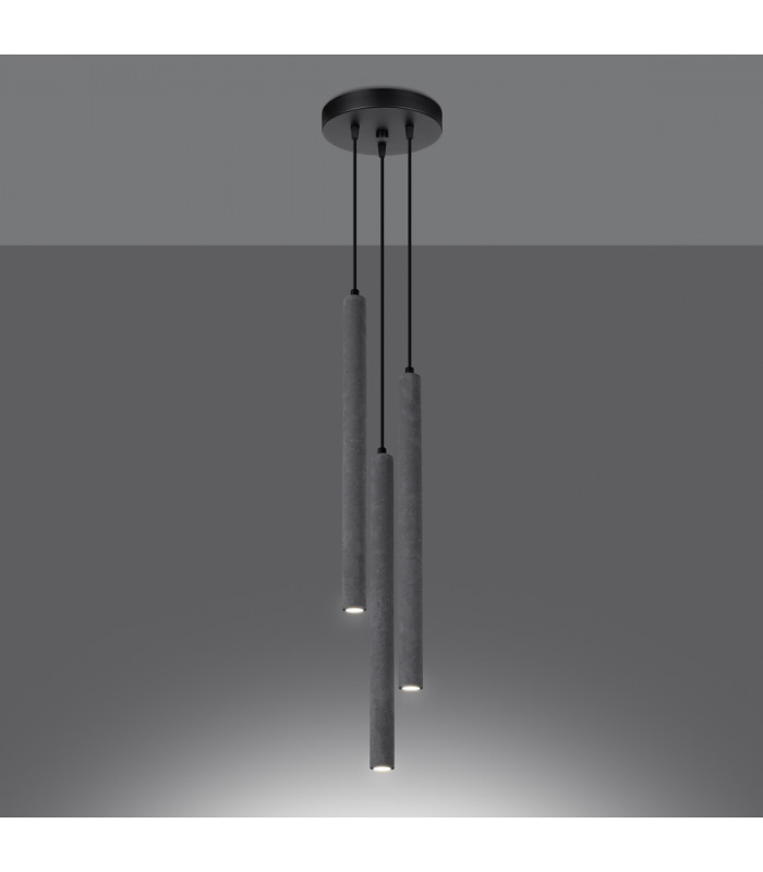Pastelo Modern Cluster Pendant Ceiling Light Concrete 3x G9-3