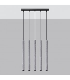 Pastelo Modern Bar Pendant Ceiling Light Concrete 5x G9-2