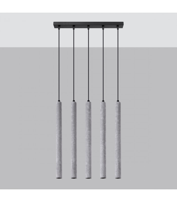 Pastelo Modern Bar Pendant Ceiling Light Concrete 5x G9-2