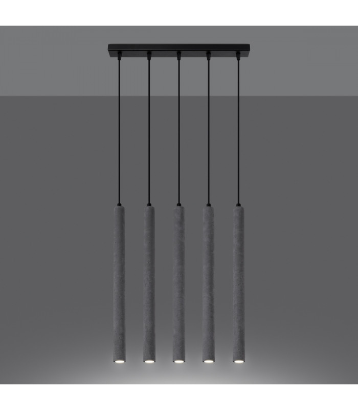 Pastelo Modern Bar Pendant Ceiling Light Concrete 5x G9-3