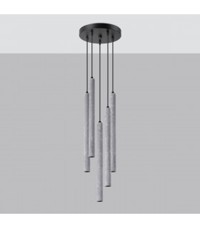 Pastelo Modern Cluster Pendant Ceiling Light Concrete 5x G9-2