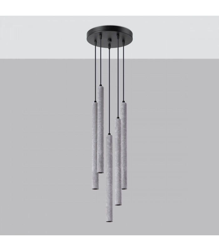Pastelo Modern Cluster Pendant Ceiling Light Concrete 5x G9-2