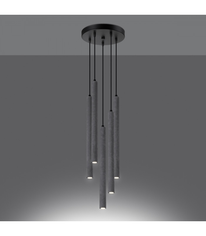 Pastelo Modern Cluster Pendant Ceiling Light Concrete 5x G9-3