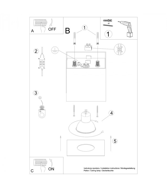 Hati Square Minimalistic Surface Mounted Downlight White 1x GU10-6