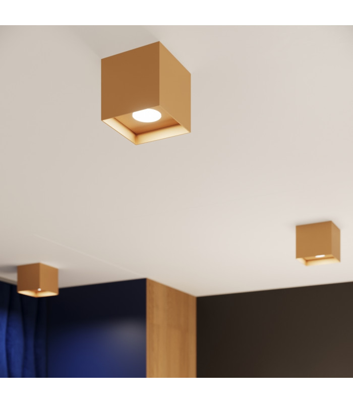 Hati Square Minimalistic Surface Mounted Downlight Gold 1x GU10-7