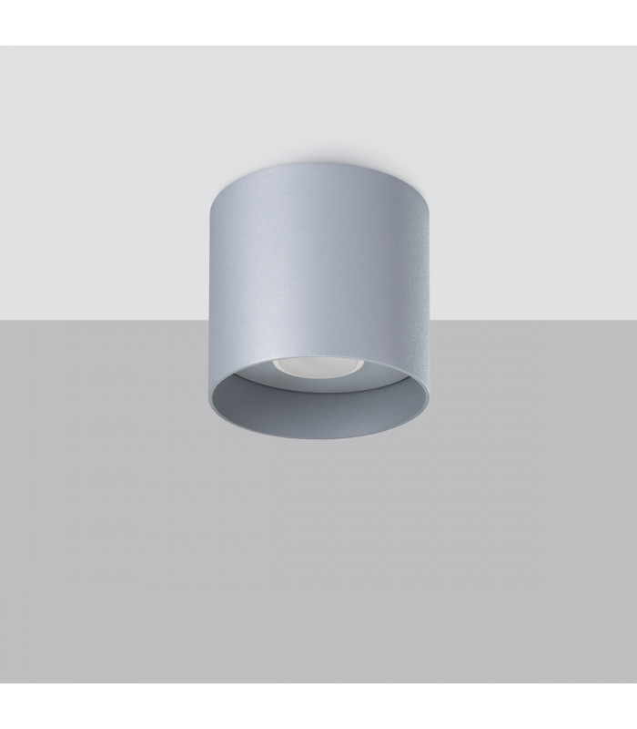 Mika Round Minimalistic Batten Grey 1x GU10-2
