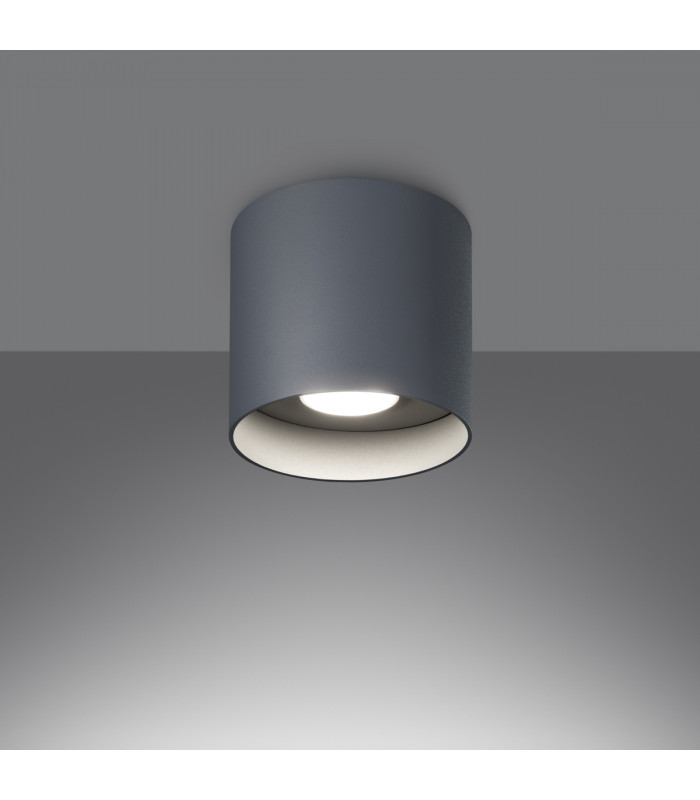 Mika Round Minimalistic Batten Grey 1x GU10-3