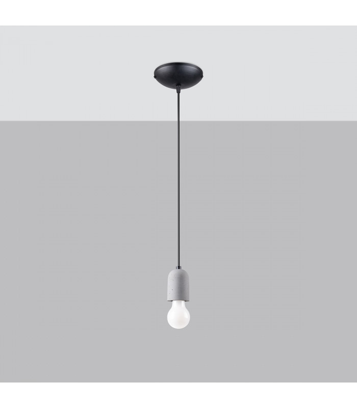 Neso Minimalistic Slim Pendant Ceiling Light Black 1x E27-2