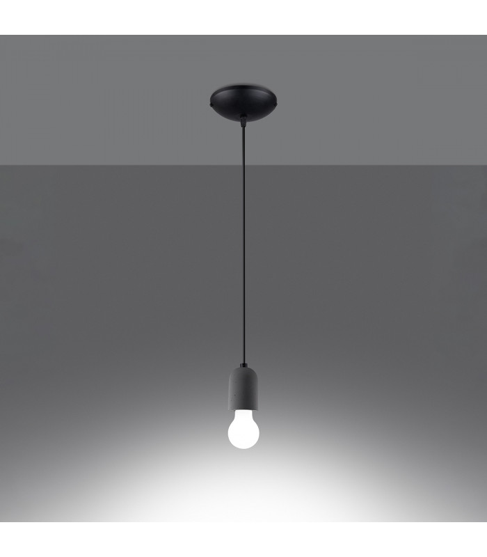Neso Minimalistic Slim Pendant Ceiling Light Black 1x E27-3