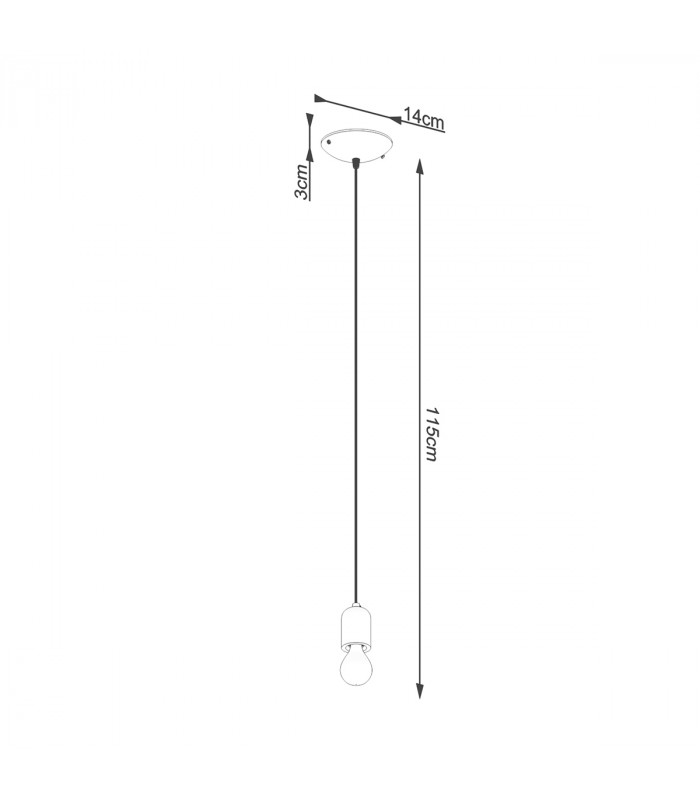 Neso Minimalistic Slim Pendant Ceiling Light Black 1x E27-6