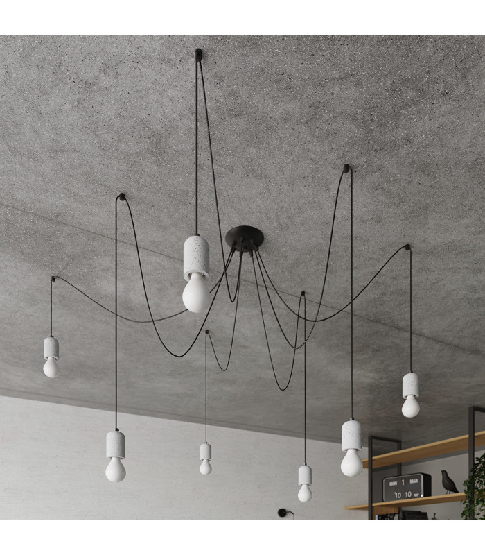 Neso Minimalistic Slim Pendant Ceiling Light Black 1x E27-8