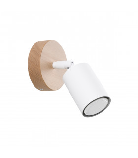 Verdo Modern Single Spotlight Wood White 1x GU10-1