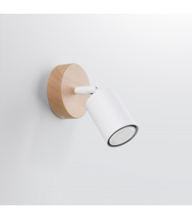 Verdo Modern Single Spotlight Wood White 1x GU10-2
