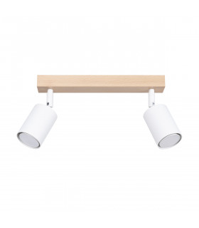Verdo Modern Twin Ceiling Spotlight Wood White 2x GU10-1