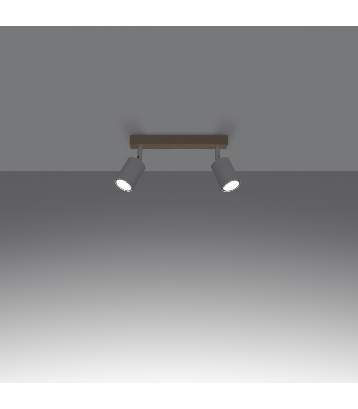 Verdo Modern Twin Ceiling Spotlight Wood White 2x GU10-3