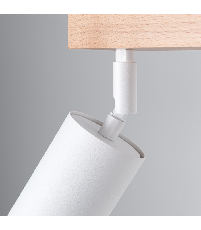 Verdo Modern Twin Ceiling Spotlight Wood White 2x GU10-4