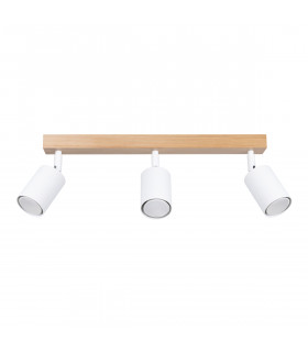Verdo Modern Ceiling Spotlight Bar Wood White 3x GU10-1