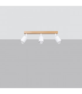 Verdo Modern Ceiling Spotlight Bar Wood White 3x GU10-2