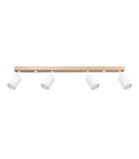 Verdo Modern Ceiling Spotlight Bar Wood White 4x GU10-1