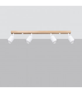 Verdo Modern Ceiling Spotlight Bar Wood White 4x GU10-2