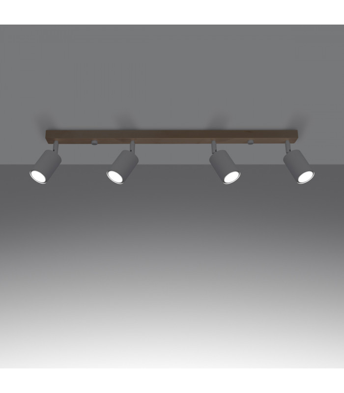 Verdo Modern Ceiling Spotlight Bar Wood White 4x GU10-3