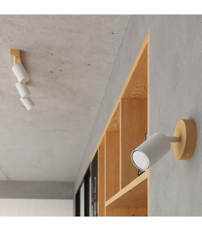 Verdo Modern Ceiling Spotlight Bar Wood White 4x GU10-7