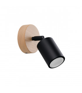 Verdo Modern Single Spotlight Wood Black 1x GU10-1