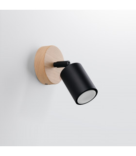 Verdo Modern Single Spotlight Wood Black 1x GU10-2