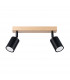 Verdo Modern Twin Ceiling Spotlight Wood Black 2x GU10-1