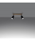 Verdo Modern Twin Ceiling Spotlight Wood Black 2x GU10-3