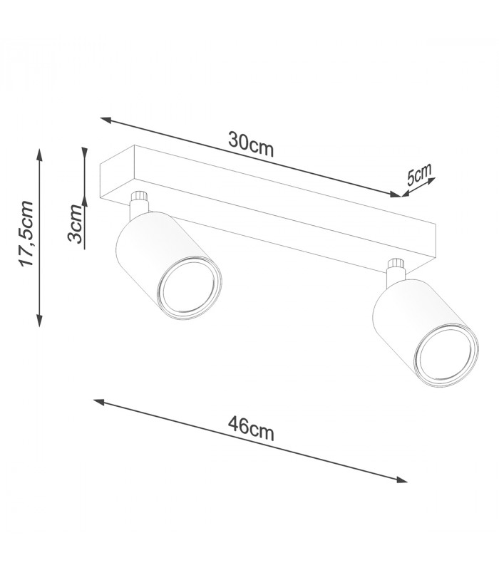 Verdo Modern Twin Ceiling Spotlight Wood Black 2x GU10-5