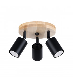Verdo Scandinavian Ceiling Spotlight Clusters Wood Black 3x GU10-1