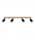 Verdo Modern Ceiling Spotlight Bar Wood Black 4x GU10-1