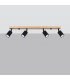 Verdo Modern Ceiling Spotlight Bar Wood Black 4x GU10-2