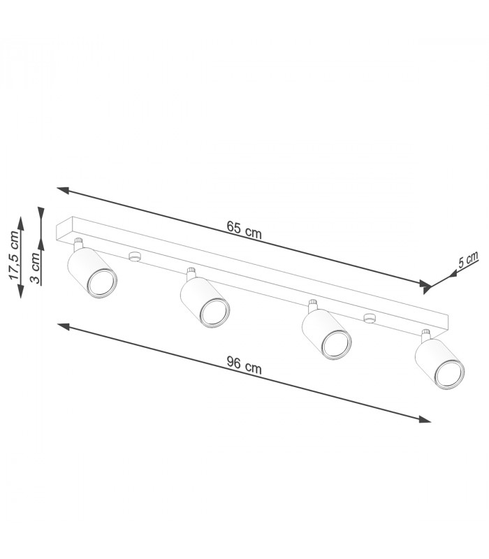 Verdo Modern Ceiling Spotlight Bar Wood Black 4x GU10-5