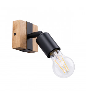 Zuca Modern Single Spotlight Wood Black 1x E27-1