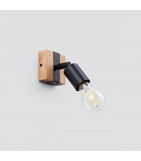 Zuca Modern Single Spotlight Wood Black 1x E27-2