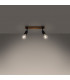 Zuca Modern Twin Ceiling Spotlight Wood Black 2x E27-3
