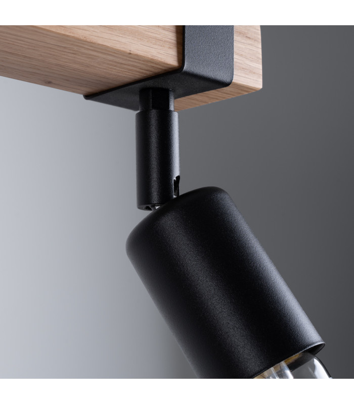 Zuca Modern Twin Ceiling Spotlight Wood Black 2x E27-4