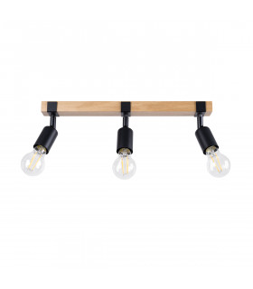 Zuca Modern Ceiling Spotlight Bar Wood Black 3x E27-1