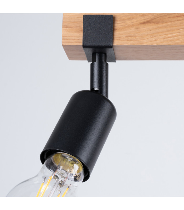 Zuca Modern Ceiling Spotlight Bar Wood Black 3x E27-4