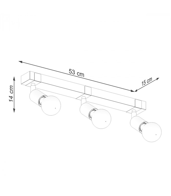 Zuca Modern Ceiling Spotlight Bar Wood Black 3x E27-5