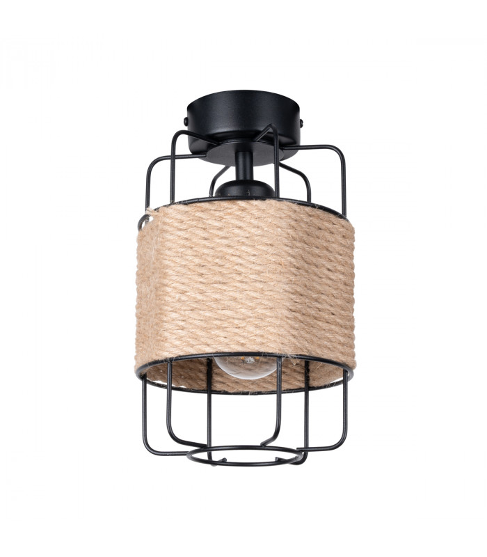 Gizur Industrial Semi Flush Ceiling Light Black 1x E27-1