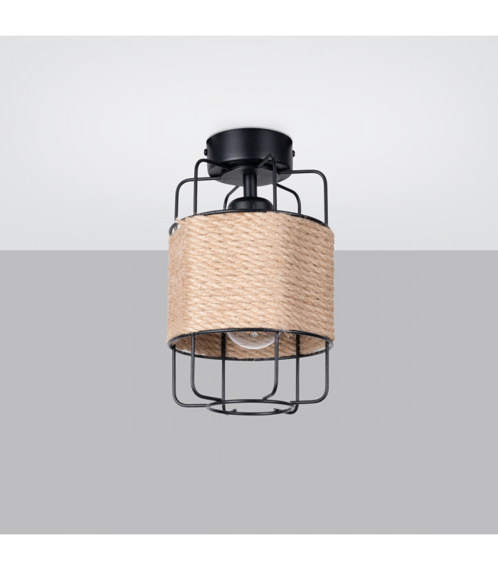 Gizur Industrial Semi Flush Ceiling Light Black 1x E27-2