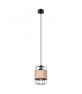 Gizur Industrial Slim Pendant Ceiling Light Wood 1x E27-1
