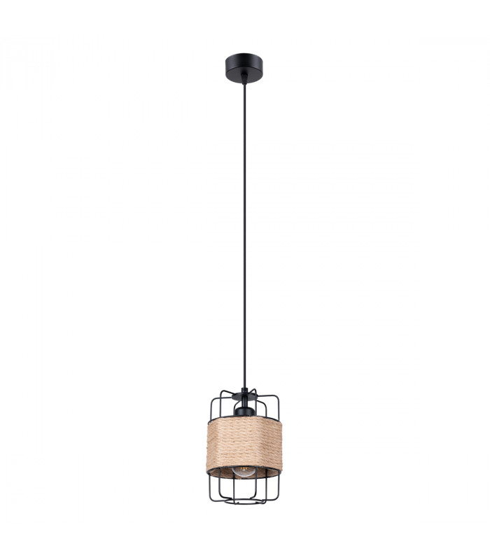 Gizur Industrial Slim Pendant Ceiling Light Wood 1x E27-1