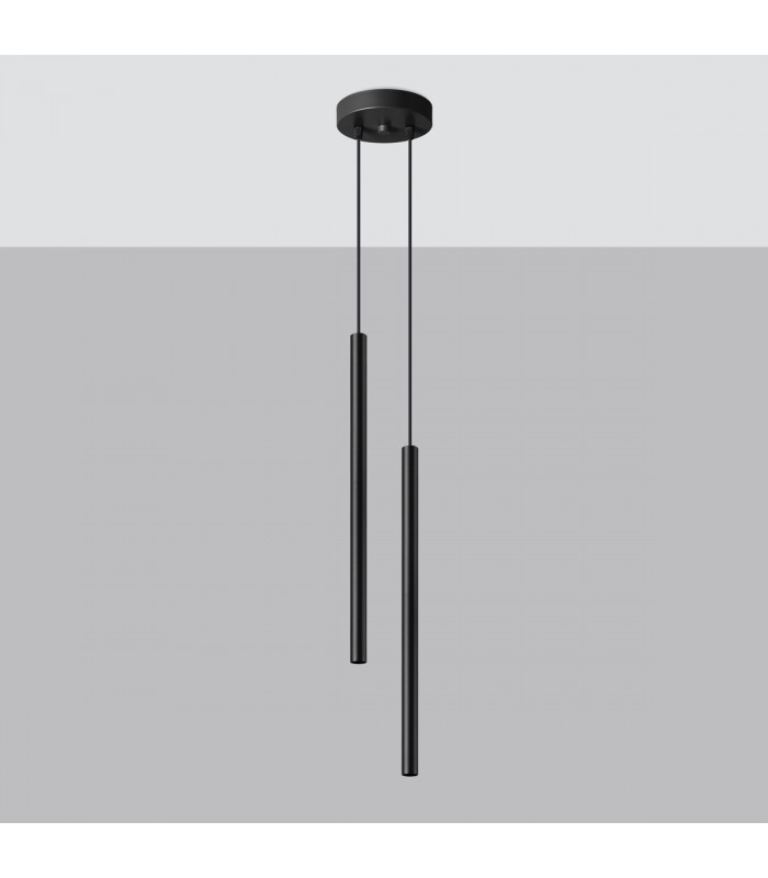 Pastelo Modern Cluster Pendant Ceiling Light Black 2x G9-2