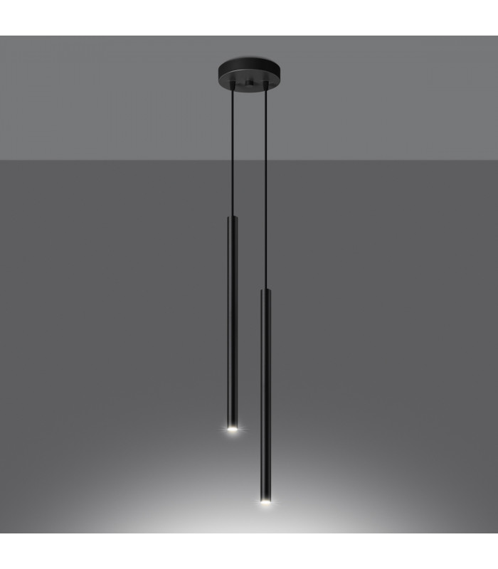 Pastelo Modern Cluster Pendant Ceiling Light Black 2x G9-3